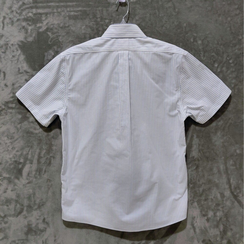 Brooks Brothers Non-Iron Stretch Oxford Short Sleeve Shirt Men's Medium Blue - Picture 4 of 8